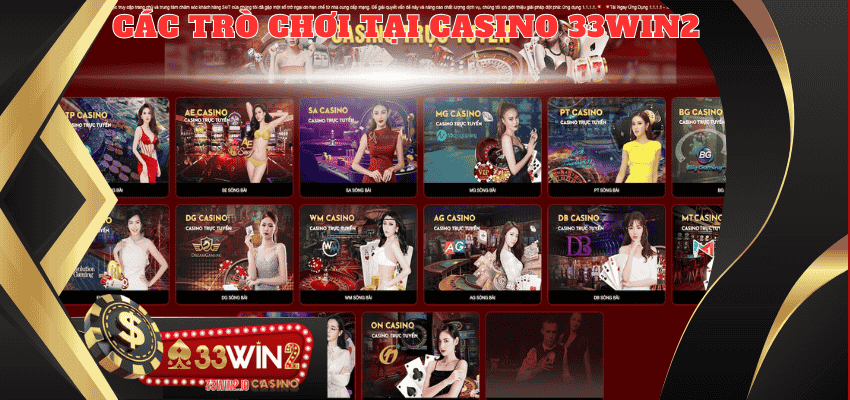 Bộ sưu tập các trò chơi casino 33WIN2 nổi tiếng