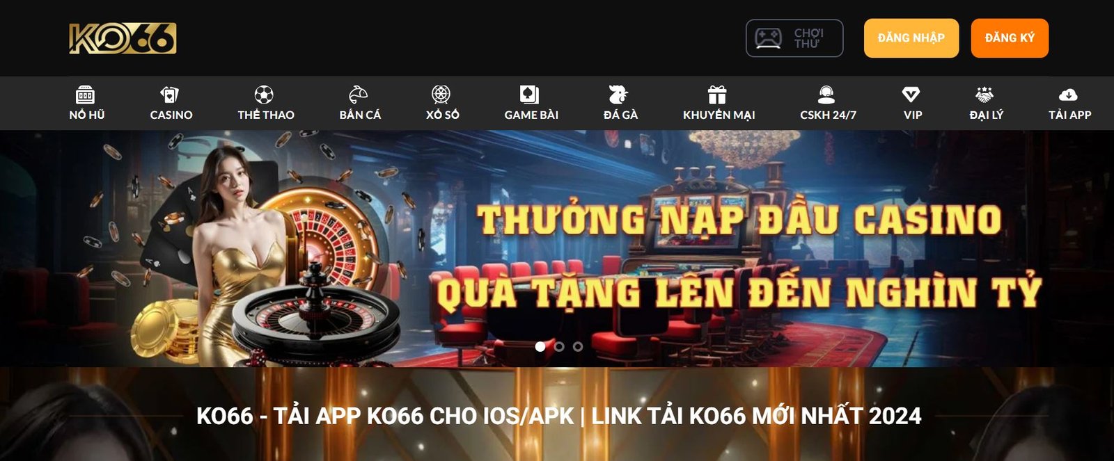 Truy cập vào trang web chính thức của KO66 và tiến hành đăng ký tài khoản