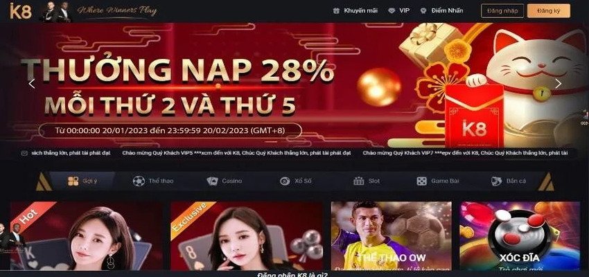 33WIN2 và K8 sở hữu số lượng người chơi cực kỳ đông đảo